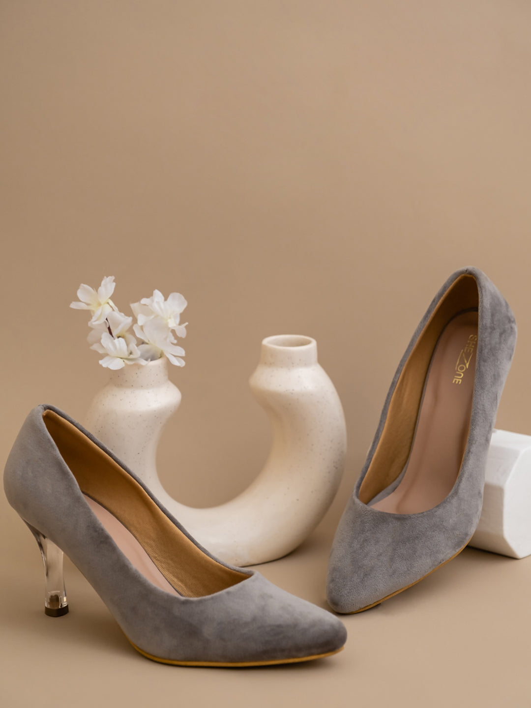 Shezone Grey Women Heels – ShopShezone