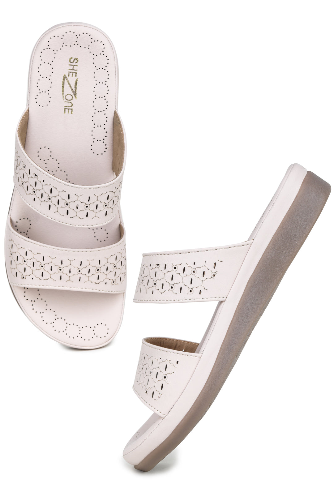 Shezone Cream Women Flats