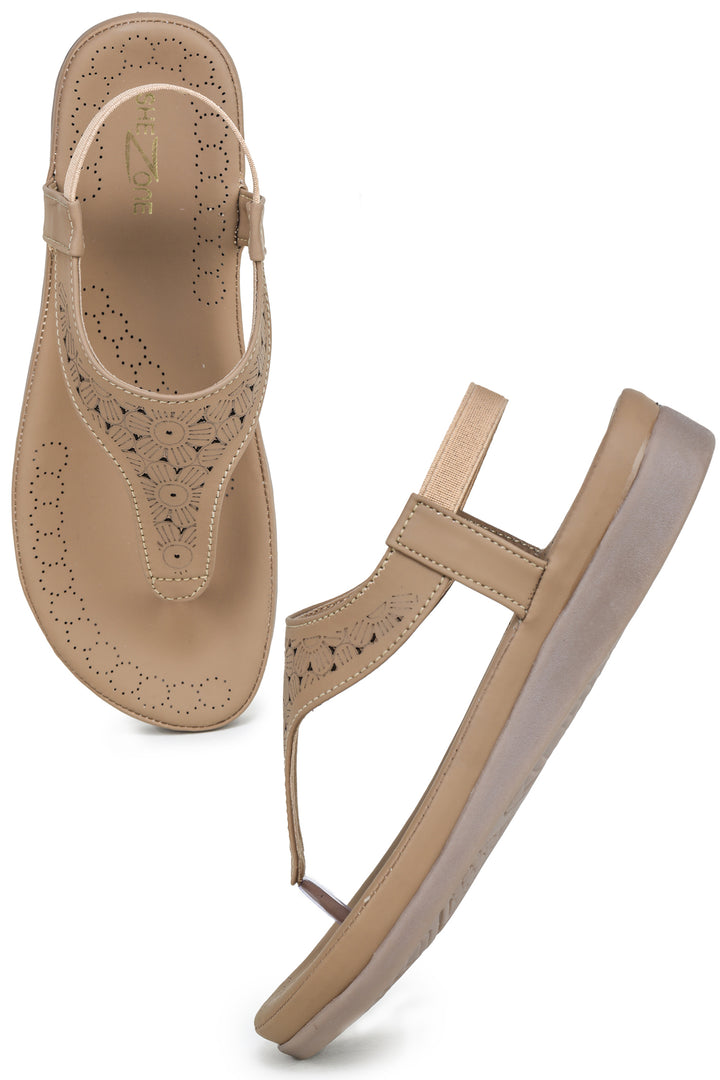 Shezone Beige Women Flats