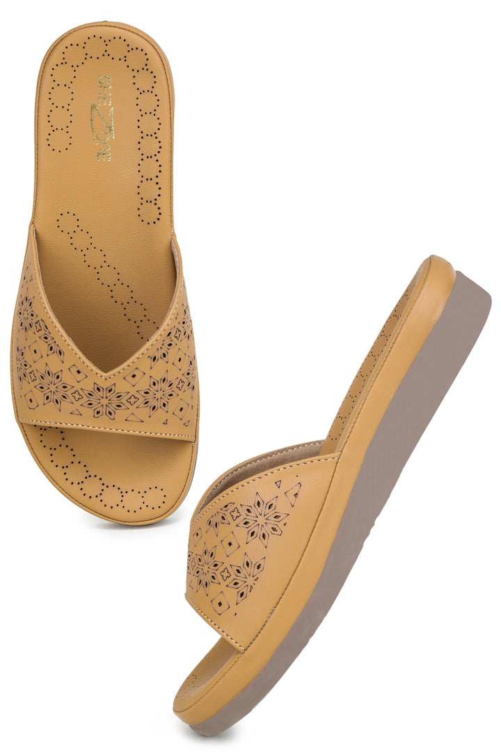 Shezone Beige Women Flats