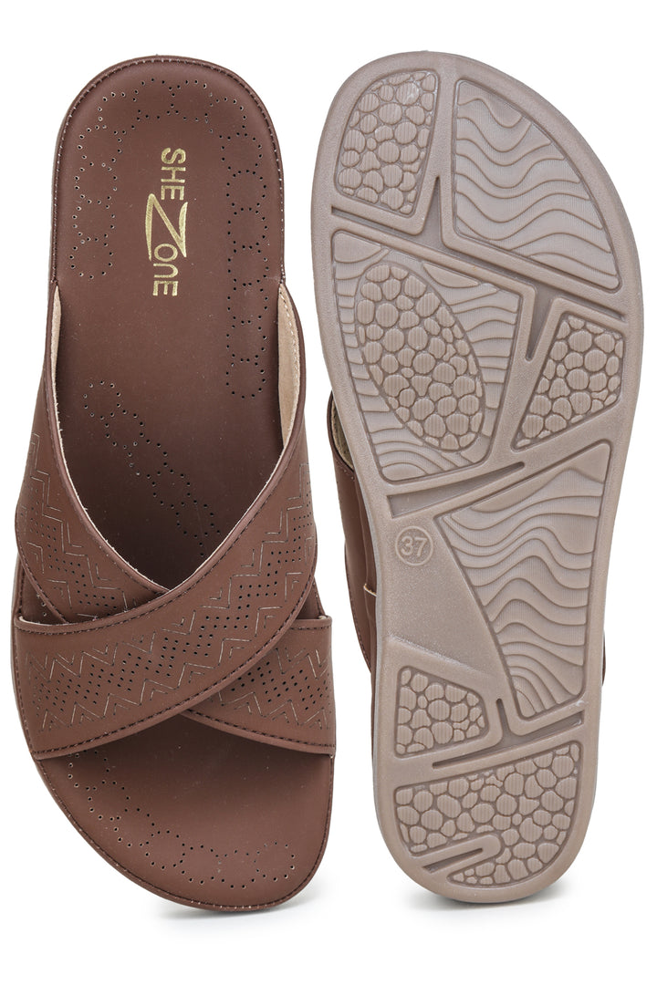Shezone Brown Women Flats