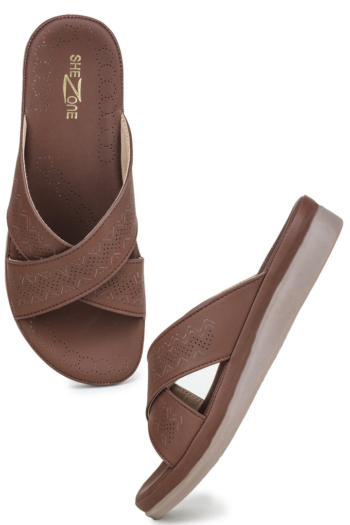 Shezone Brown Women Flats