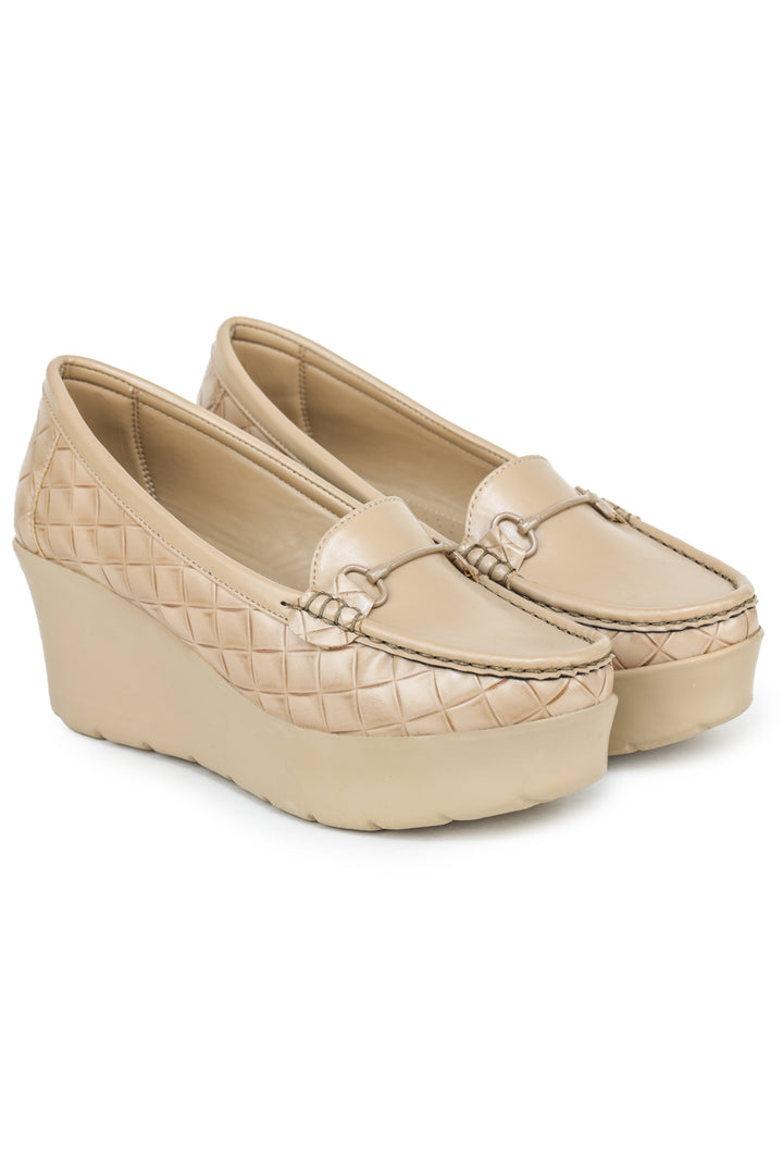 Shezone Beige Women Loafers