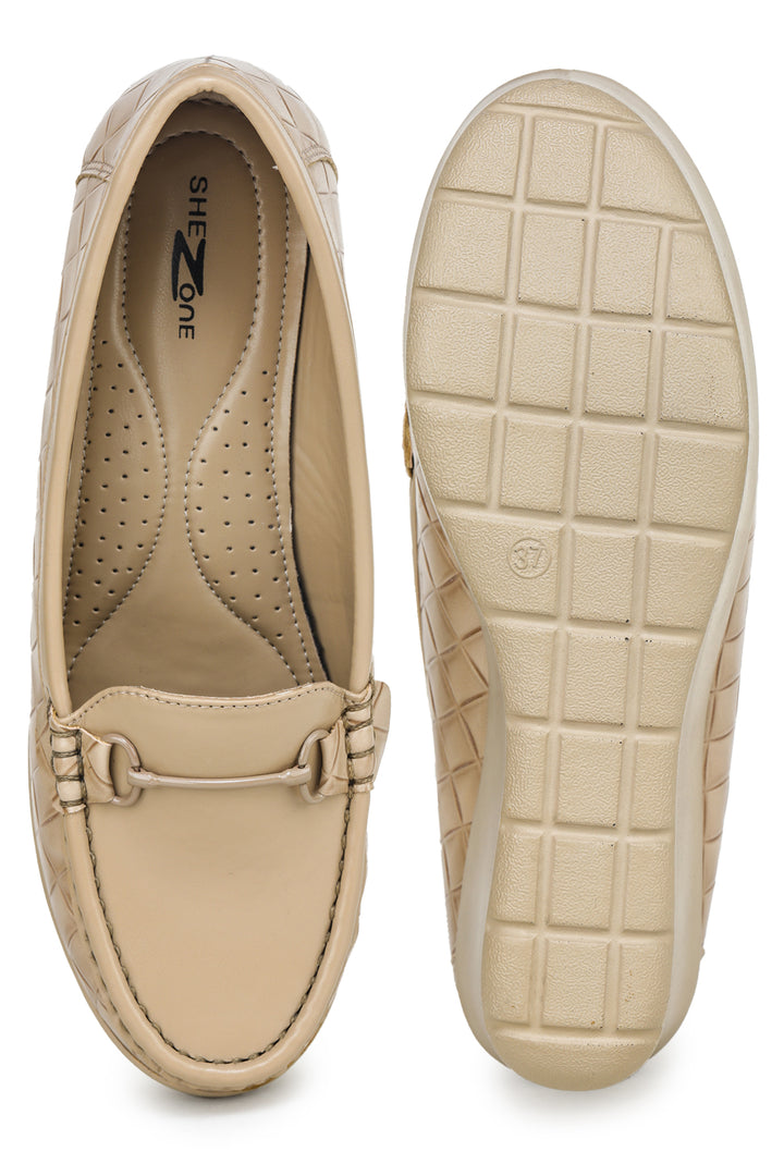 Shezone Beige Women Loafers