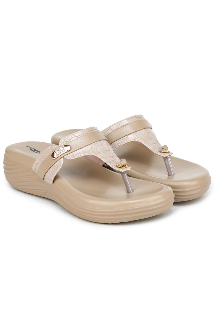 Shezone Beige Women Heels