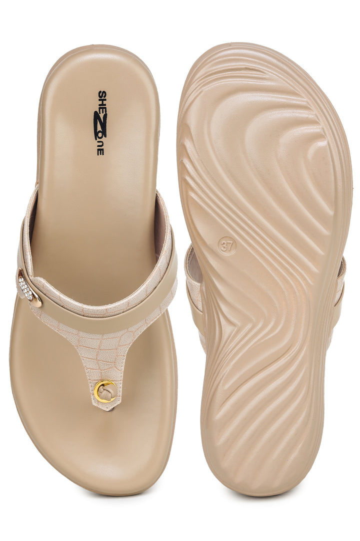 Shezone Beige Women Heels