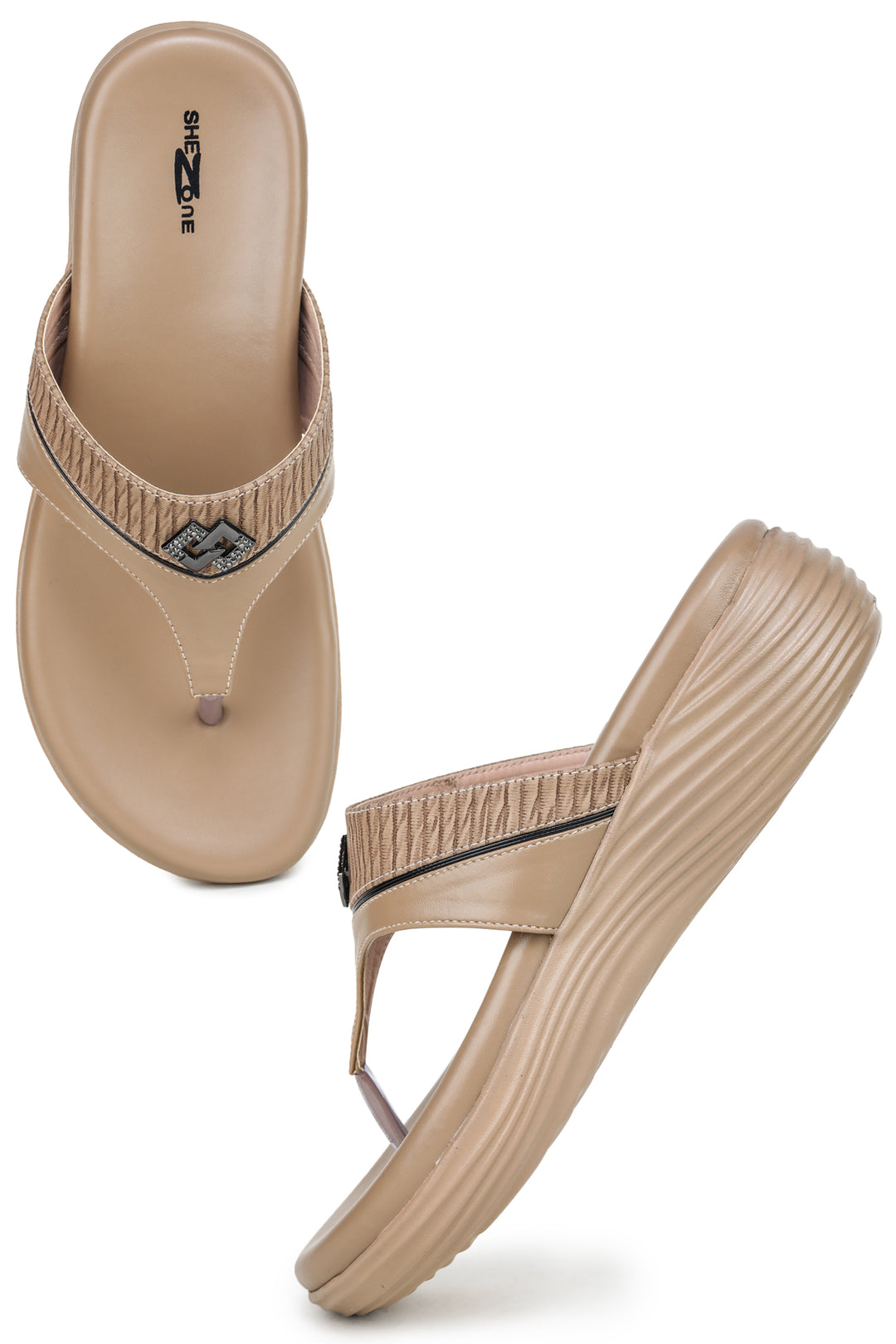 Shezone Beige Women Heels