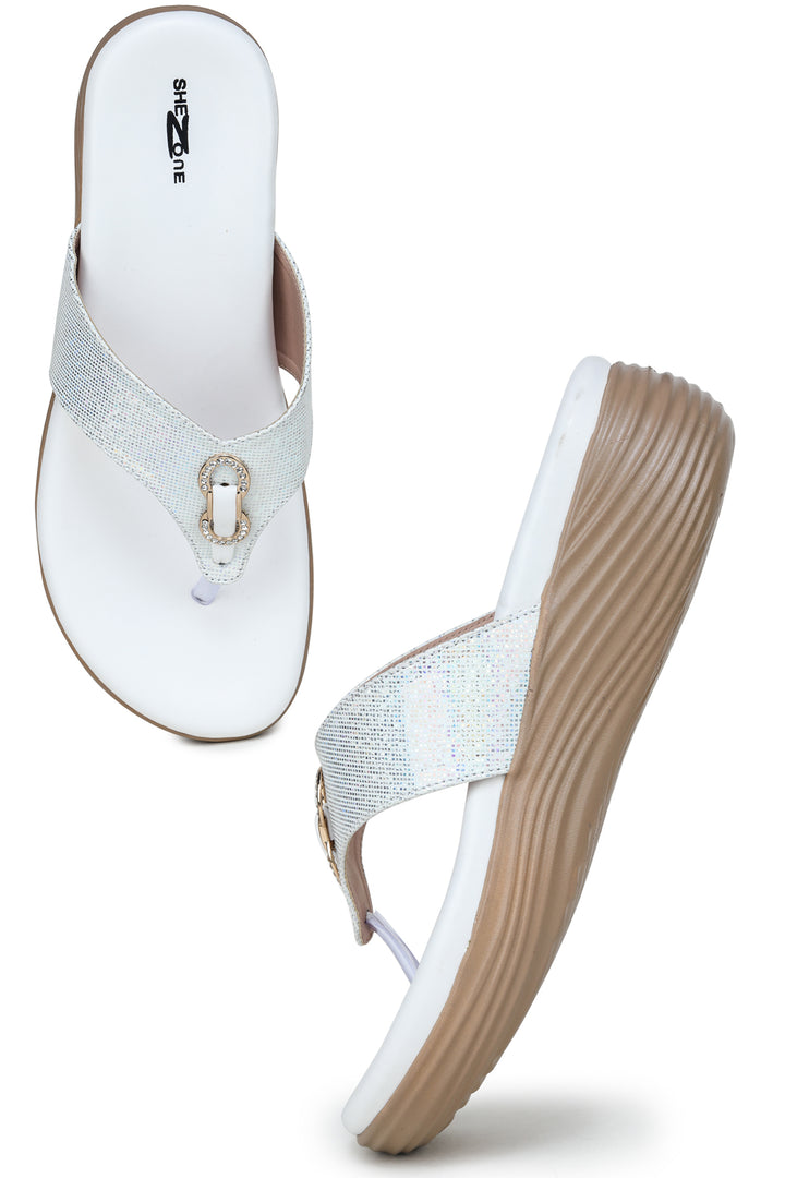 Shezone White Women Heels