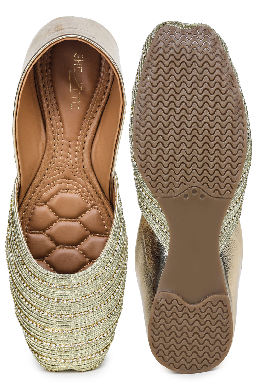 Shezone Golden Women Flats