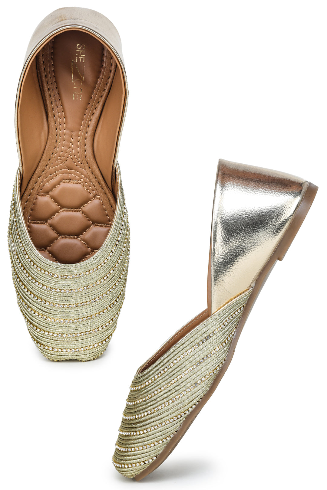 Shezone Golden Women Flats