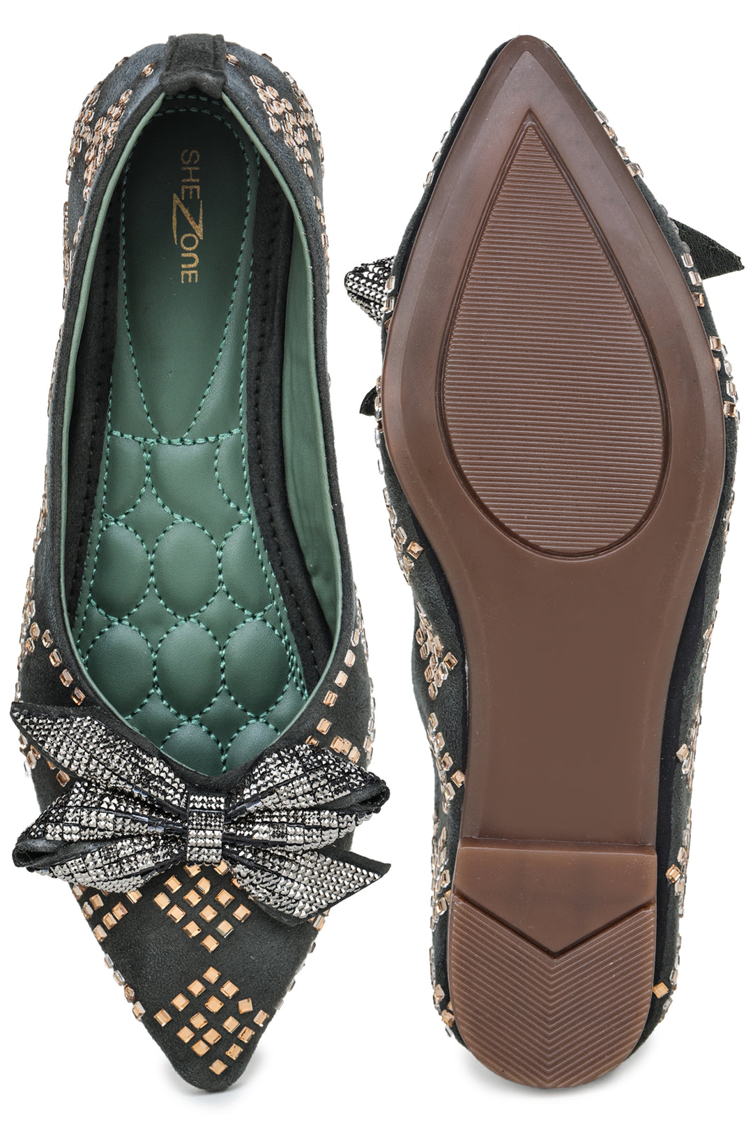 Shezone Green Women Flats