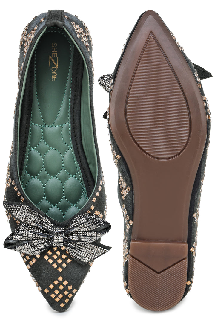 Shezone Green Women Flats