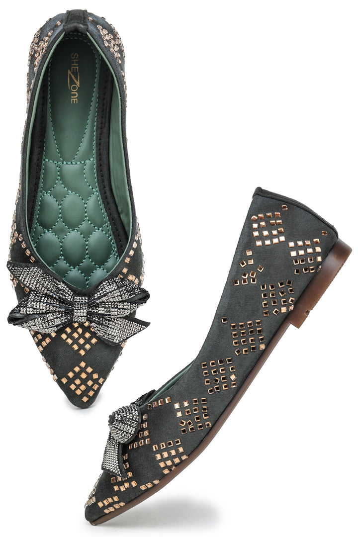 Shezone Green Women Flats
