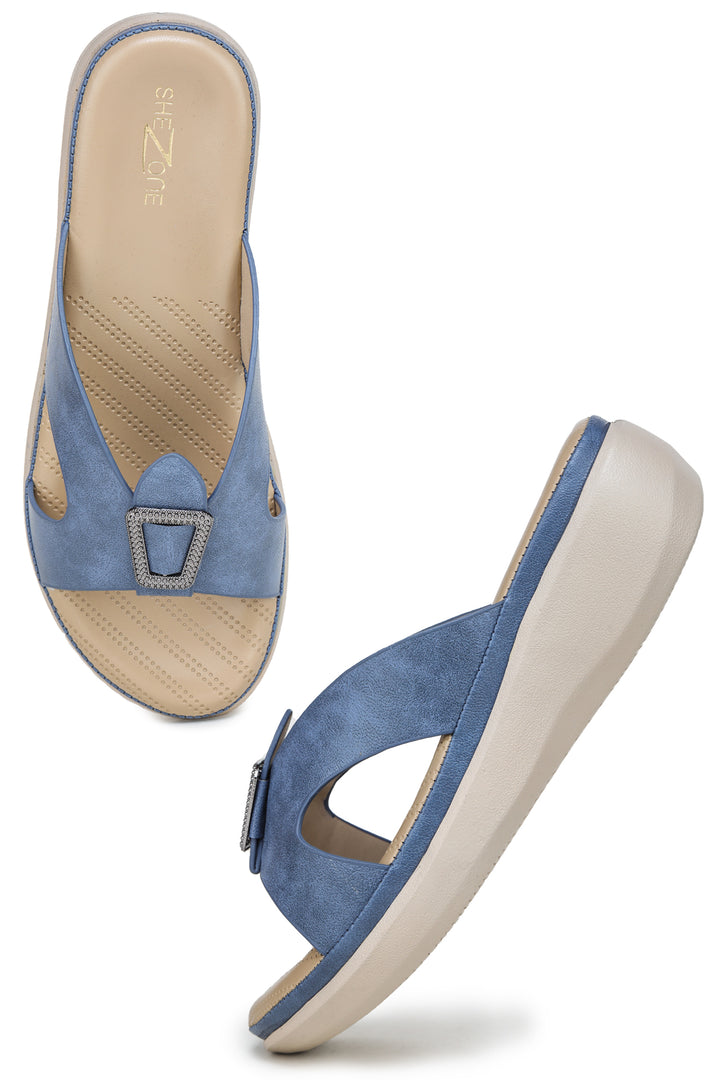 Shezone Blue Women Heels