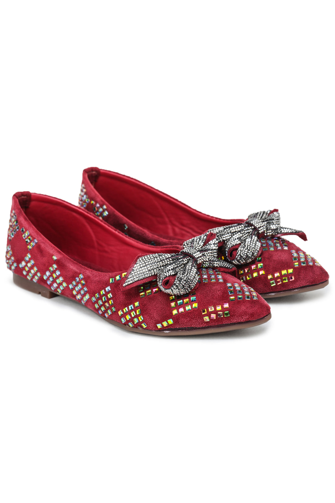 Shezone Maroon Women Flats
