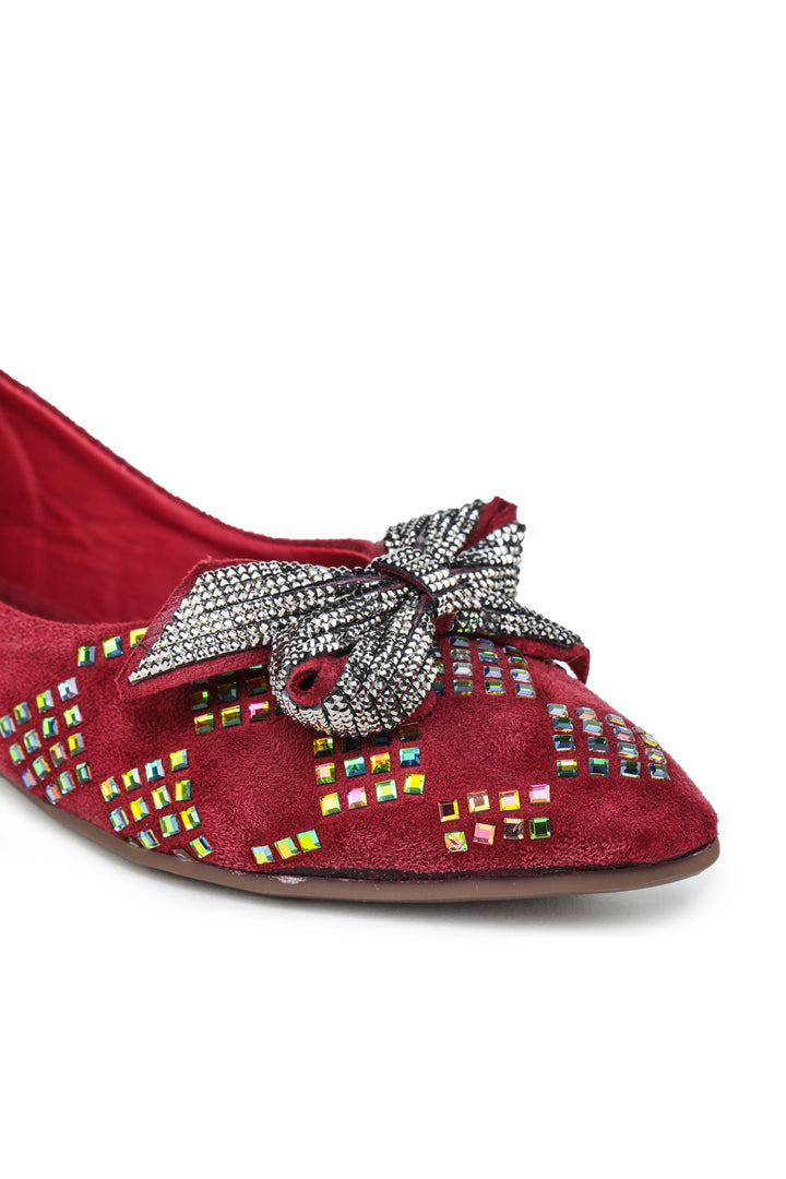 Shezone Maroon Women Flats