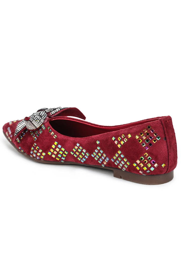 Shezone Maroon Women Flats