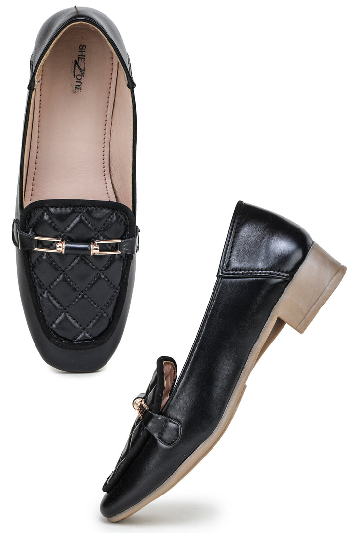 Shezone Black Women Loafers