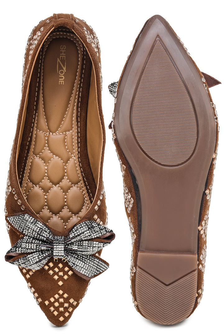 Shezone Tan Women Flats