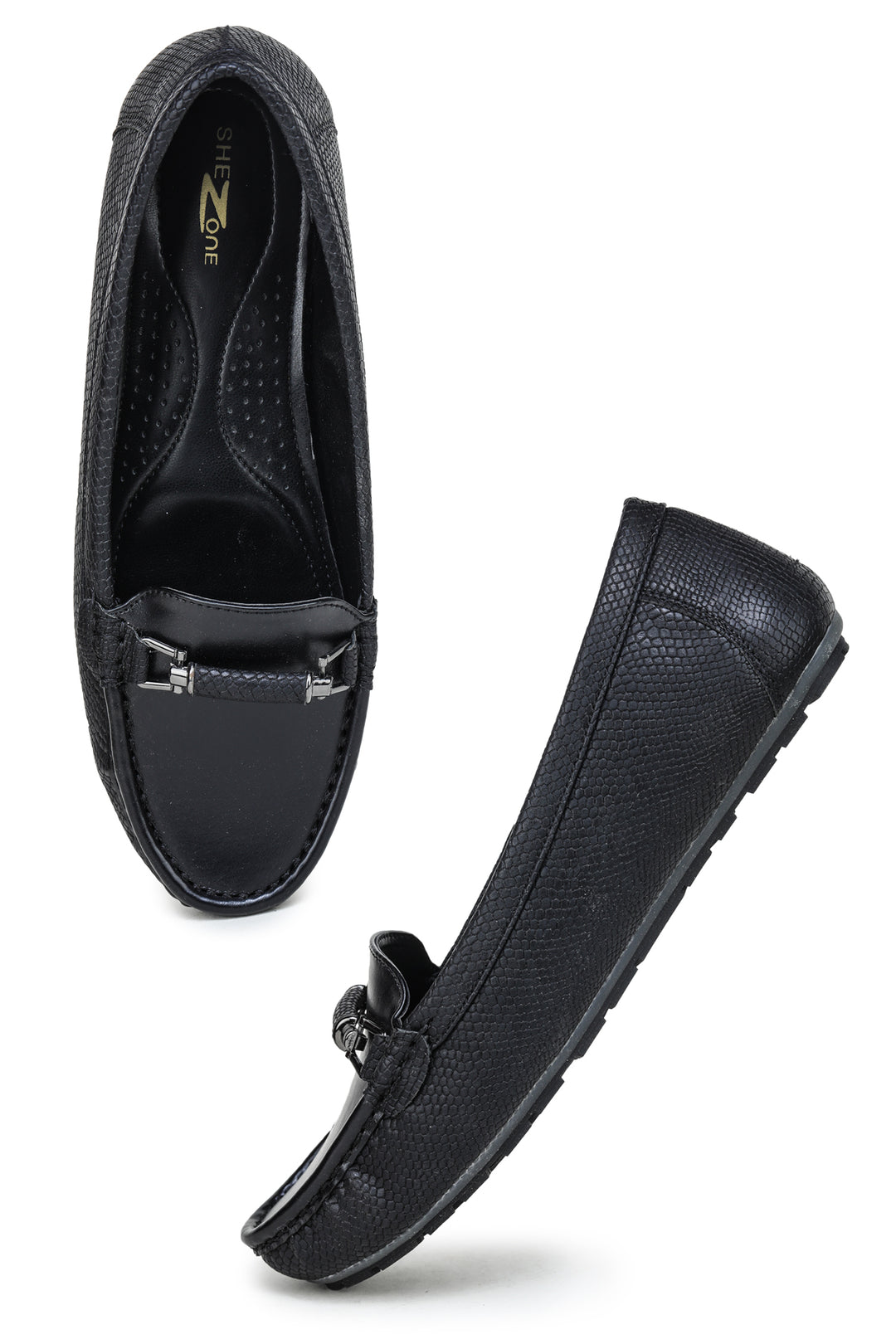 Shezone Women Black Loafers