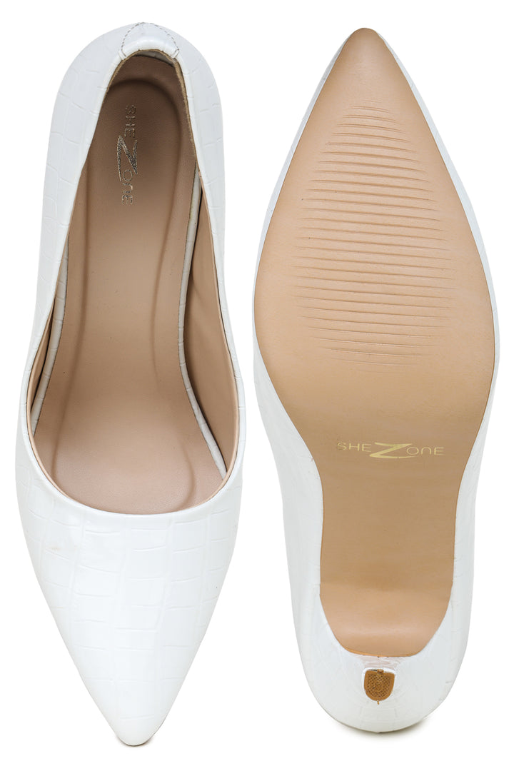 Shezone White Women Heels