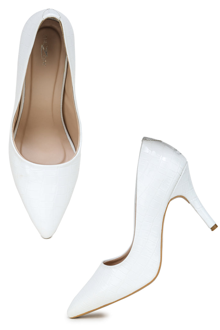 Shezone White Women Heels