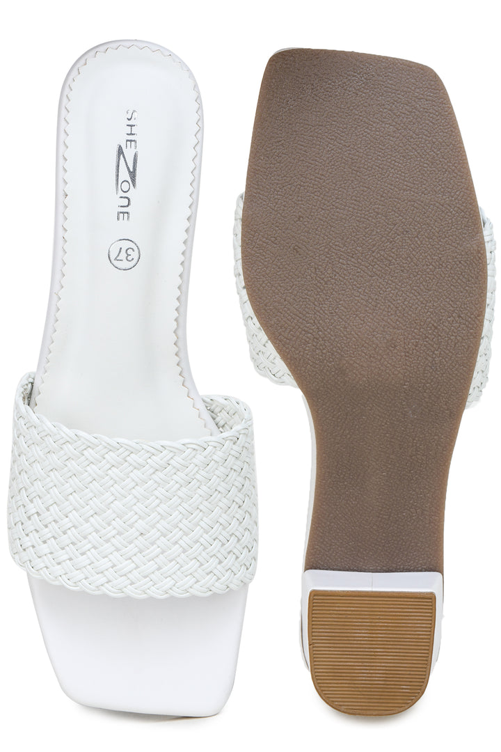 Shezone White Women Heels