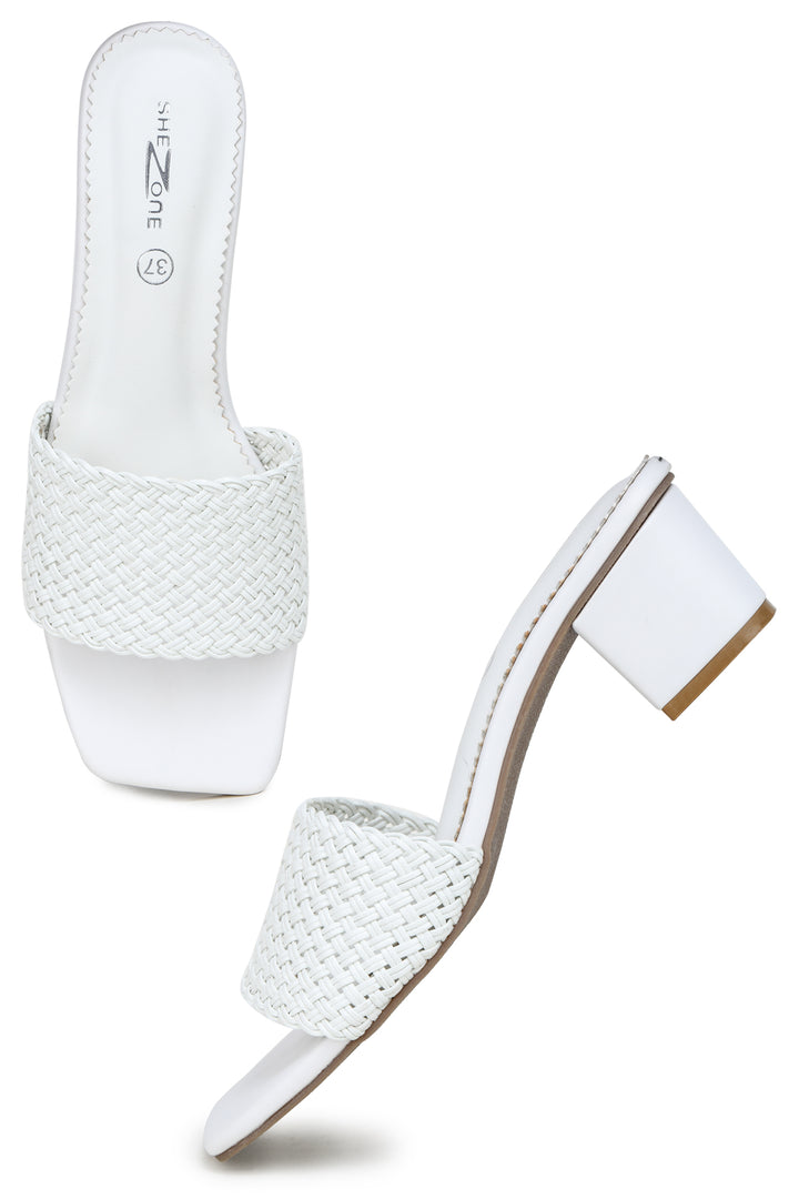 Shezone White Women Heels