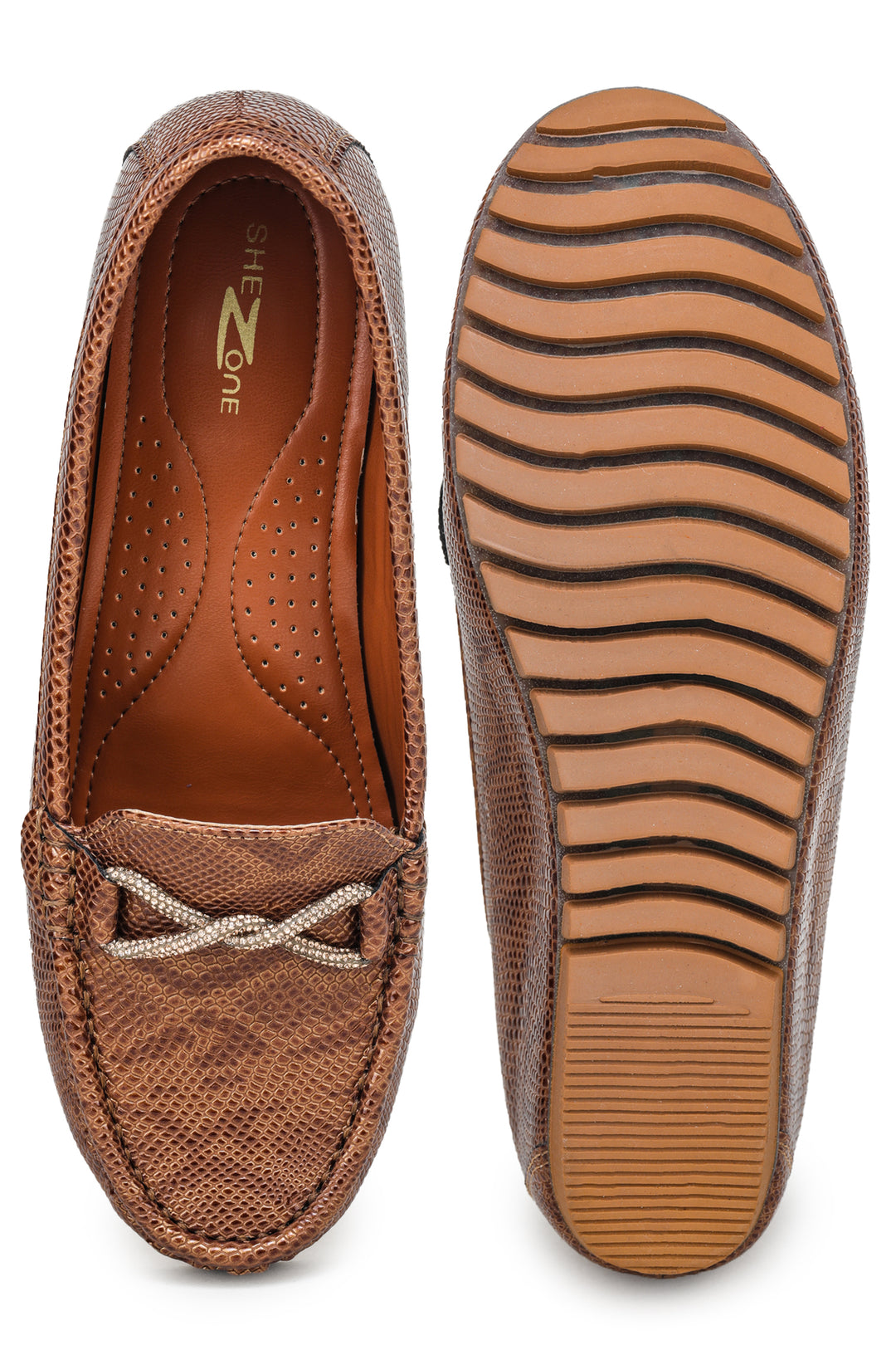 Shezone Tan Women Loafers