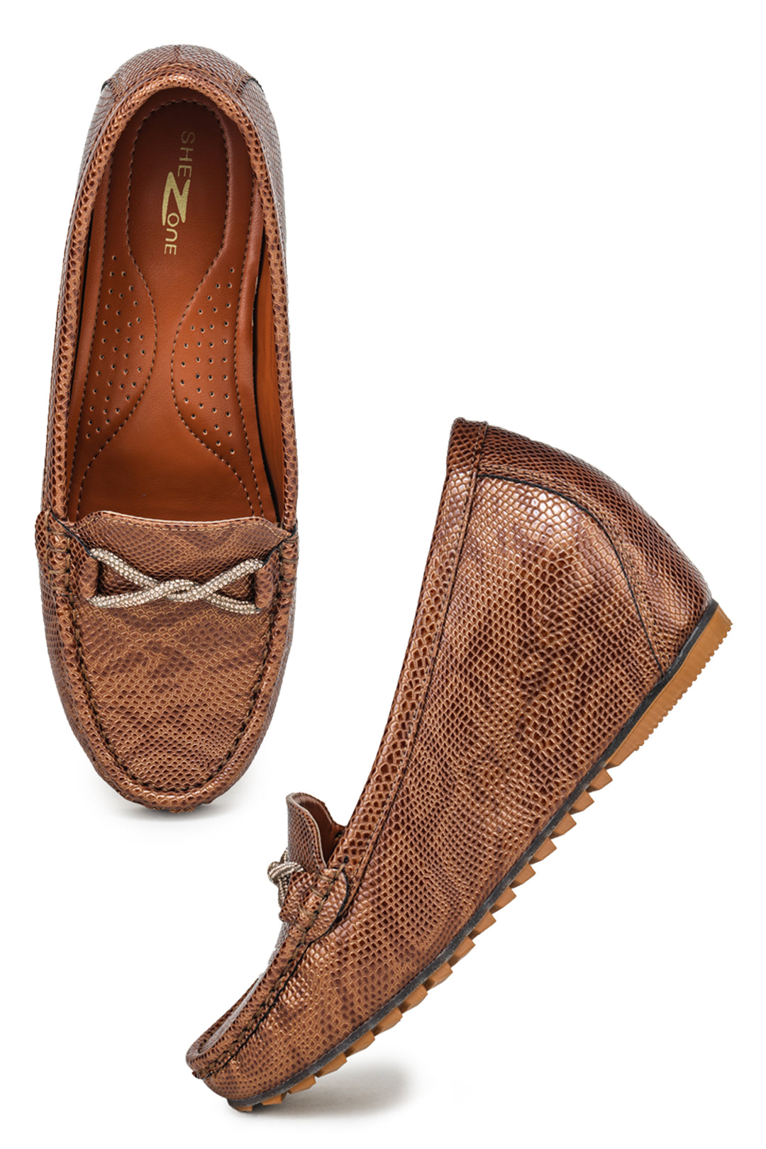 Shezone Tan Women Loafers