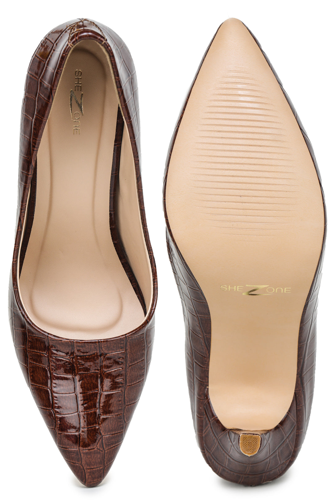 Shezone Brown Women Heels
