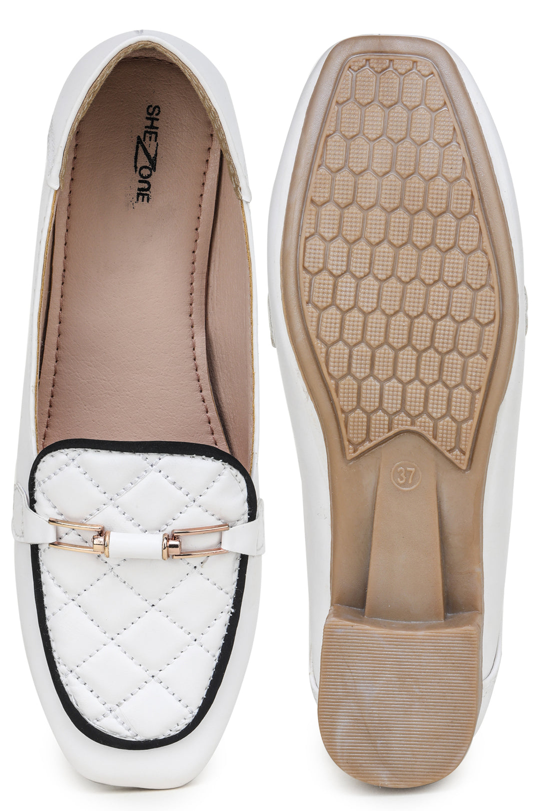 Shezone White Women Loafers