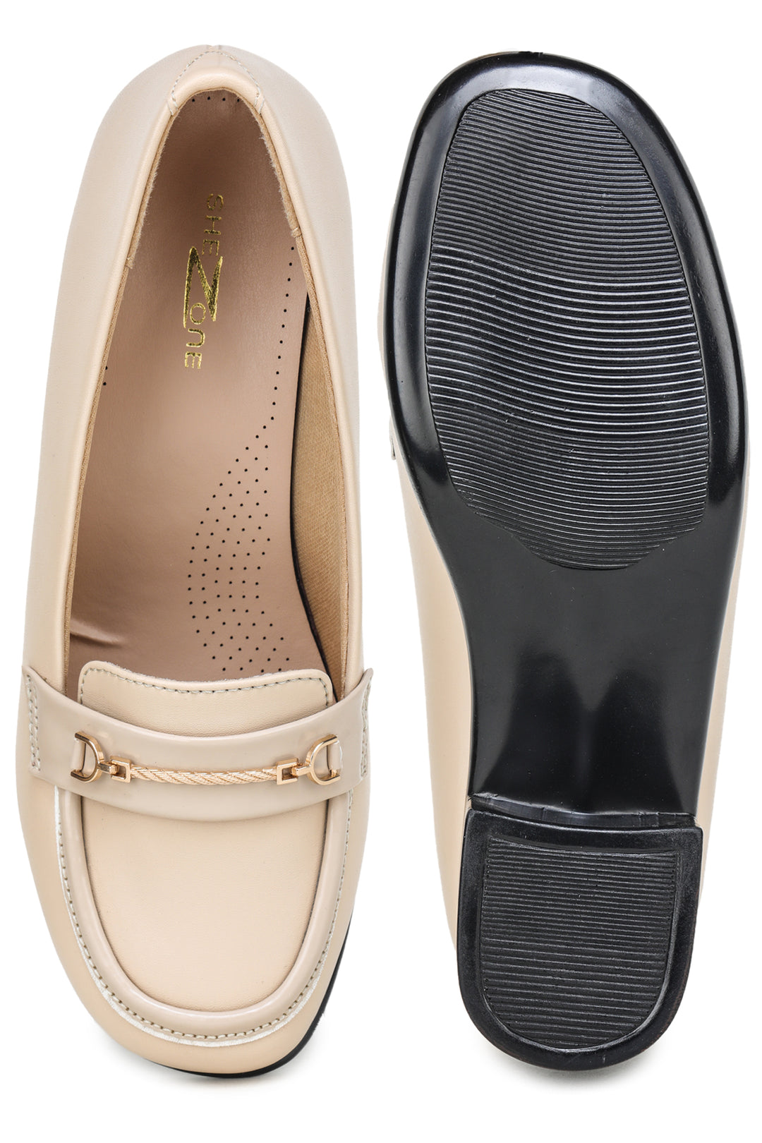 Shezone Cream Women Loafers