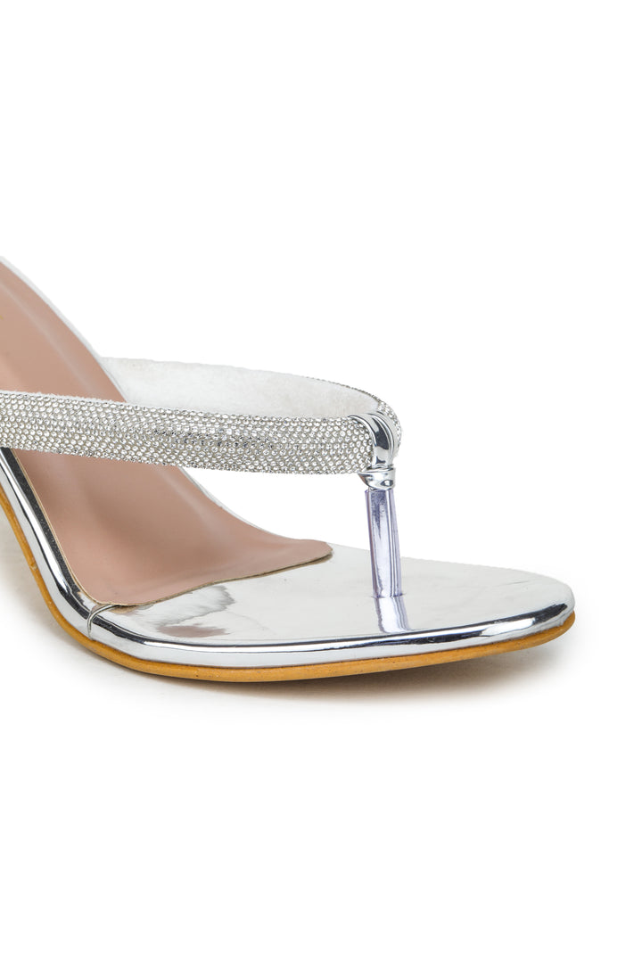 Shezone Silver Women Heels