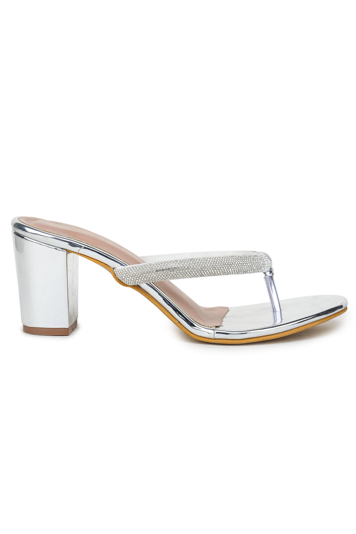 Shezone Silver Women Heels