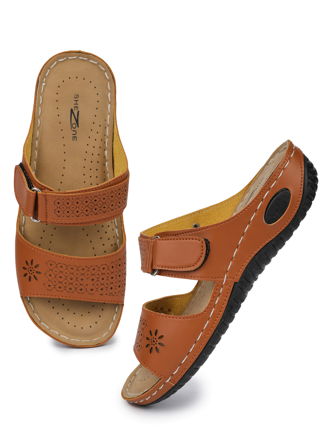 Shezone Tan Women Flats