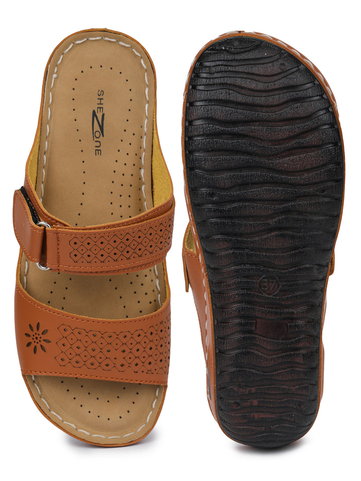 Shezone Tan Women Flats