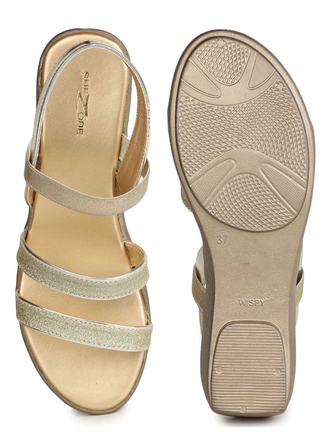Shezone Golden Women Heels