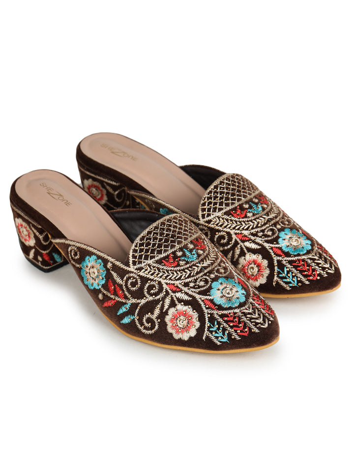 Shezone Brown Women Heels