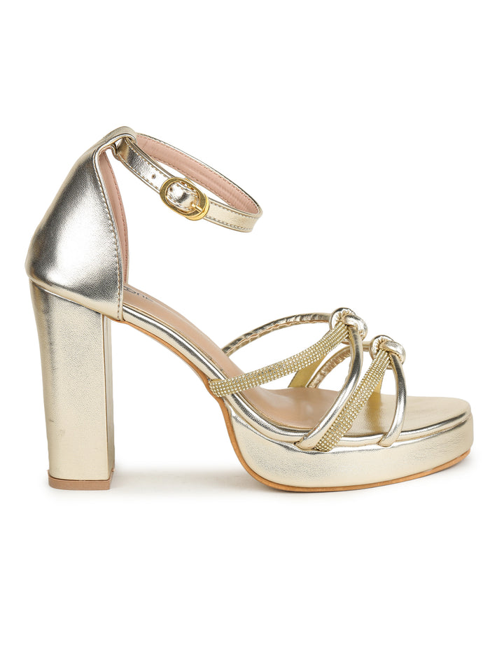 Shezone Golden Women Heels