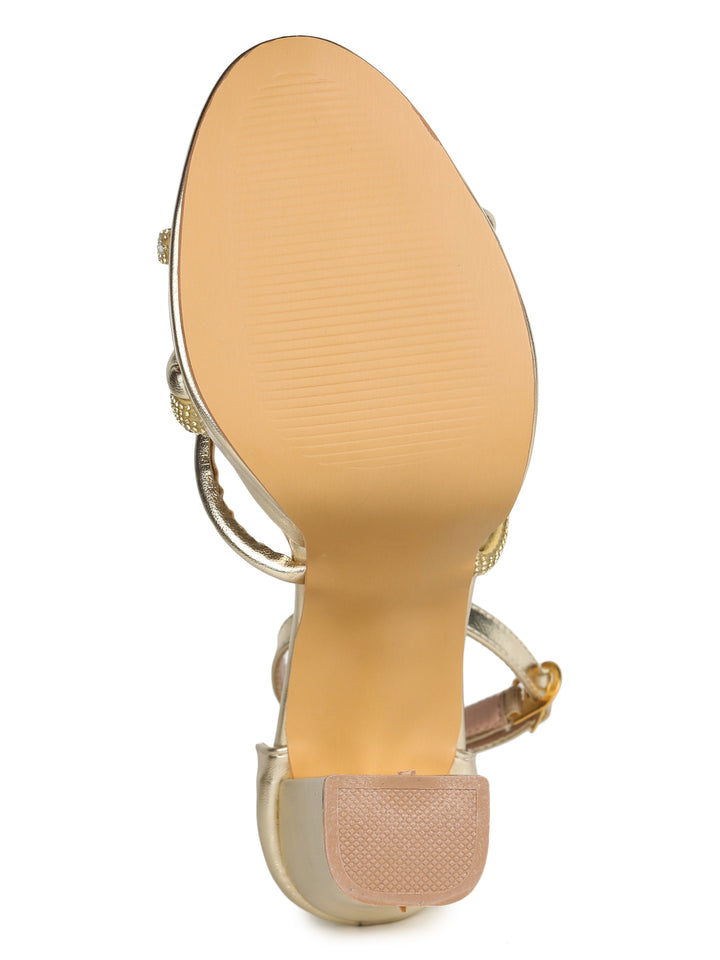 Shezone Golden Women Heels