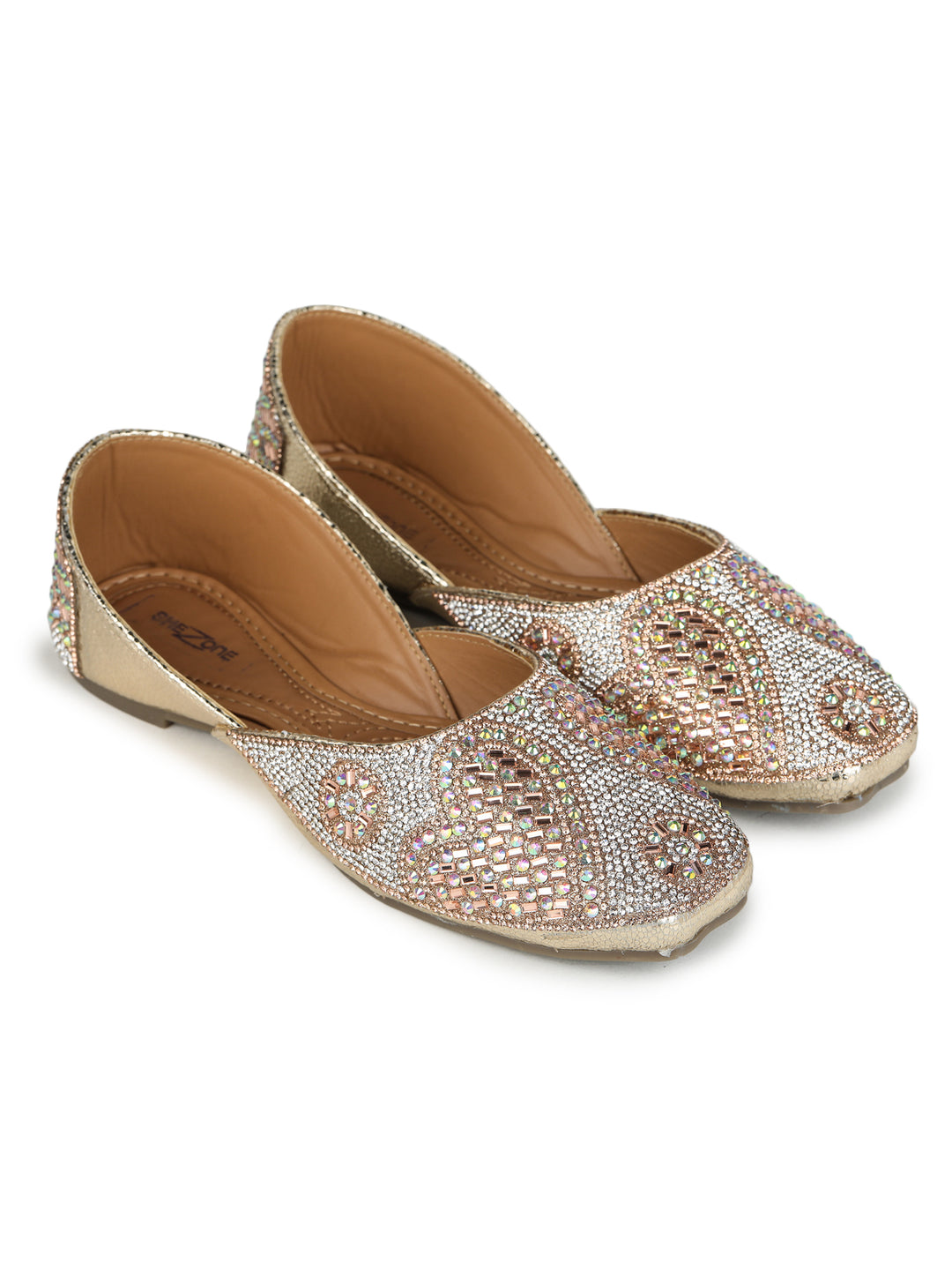 Shezone Gold Women Flats