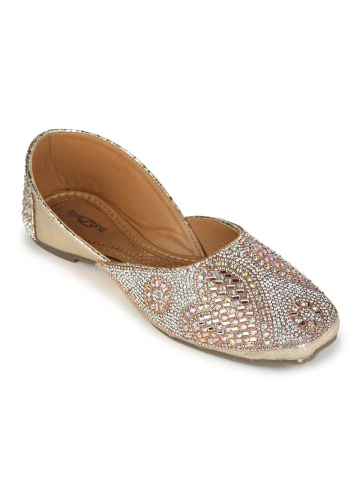 Shezone Gold Women Flats