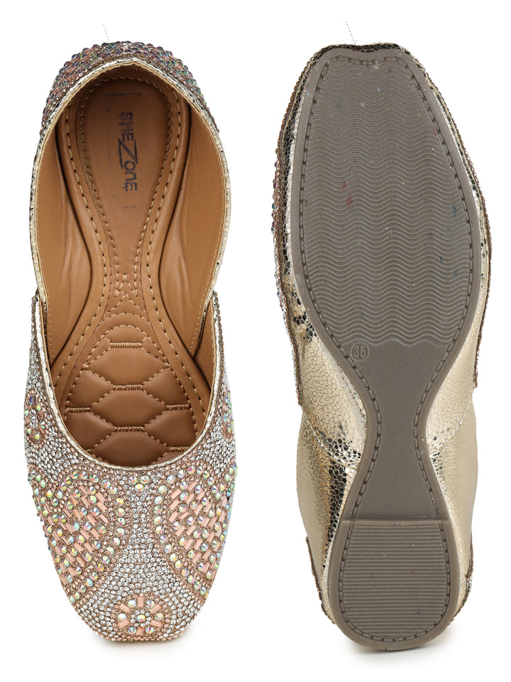 Shezone Gold Women Flats