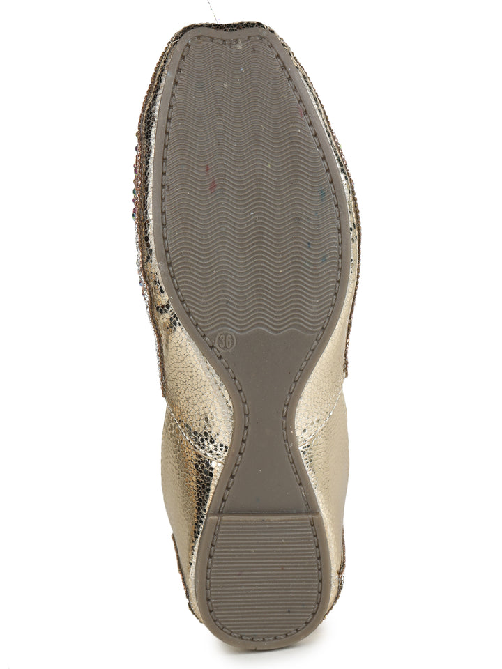 Shezone Gold Women Flats