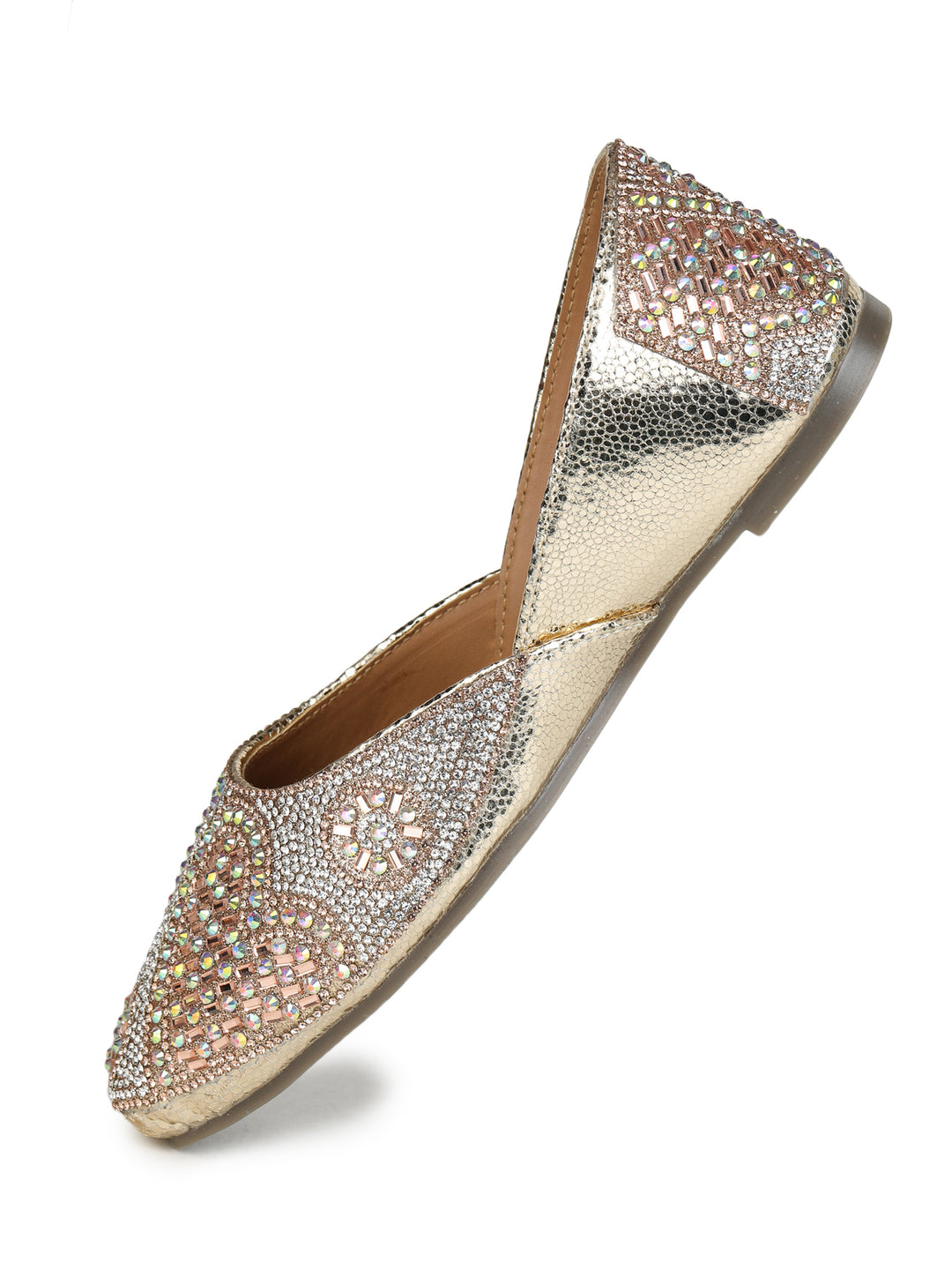 Shezone Gold Women Flats