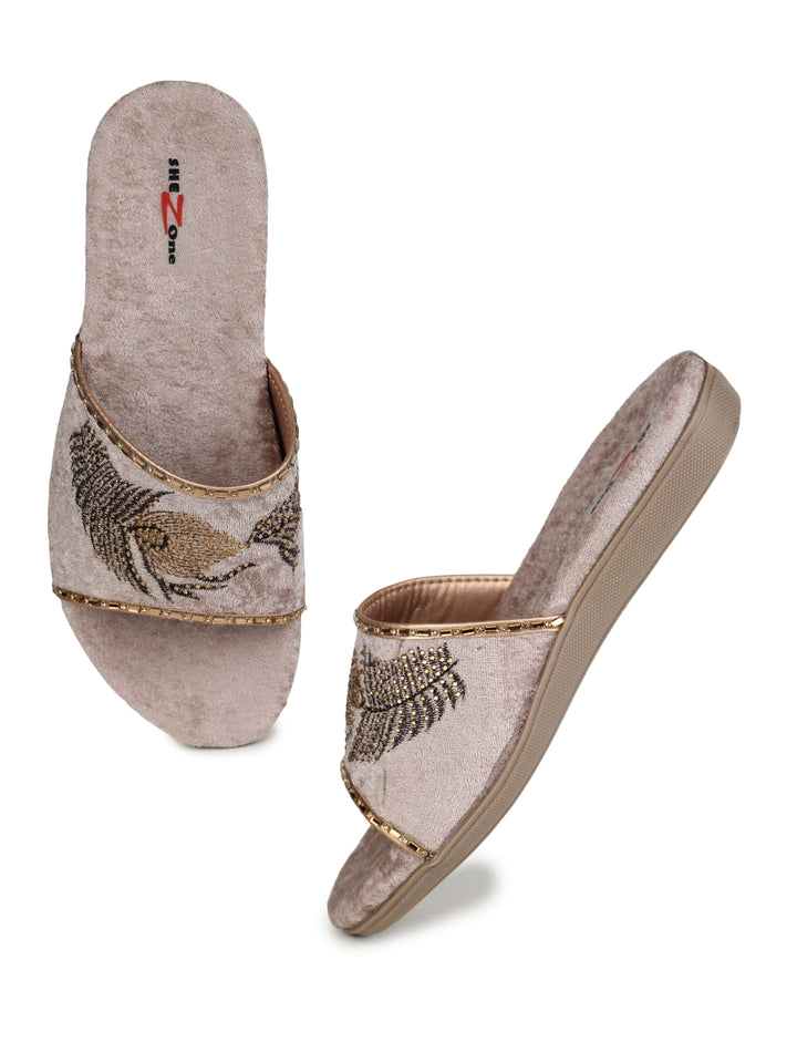 Shezone Beige Women Flats