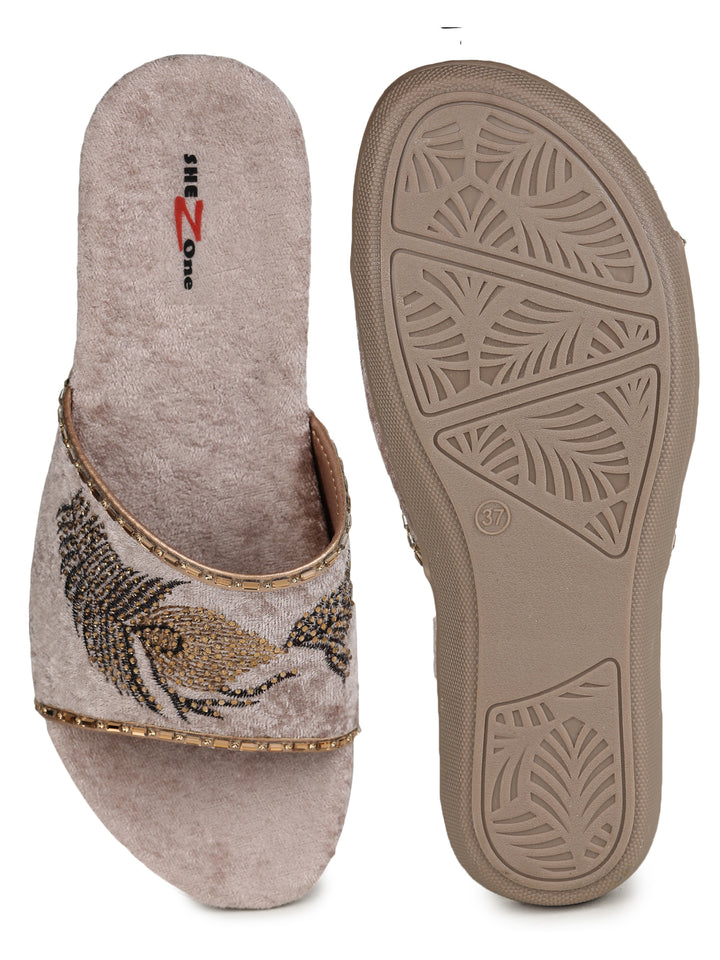 Shezone Beige Women Flats