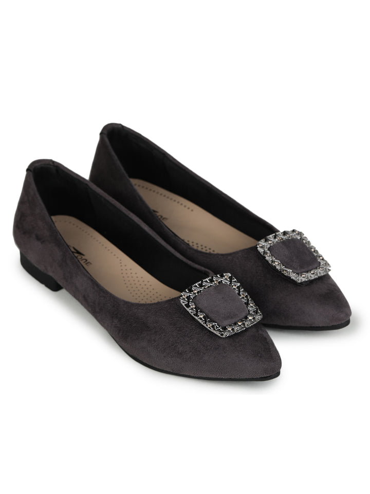 Shezone Grey Women Flats