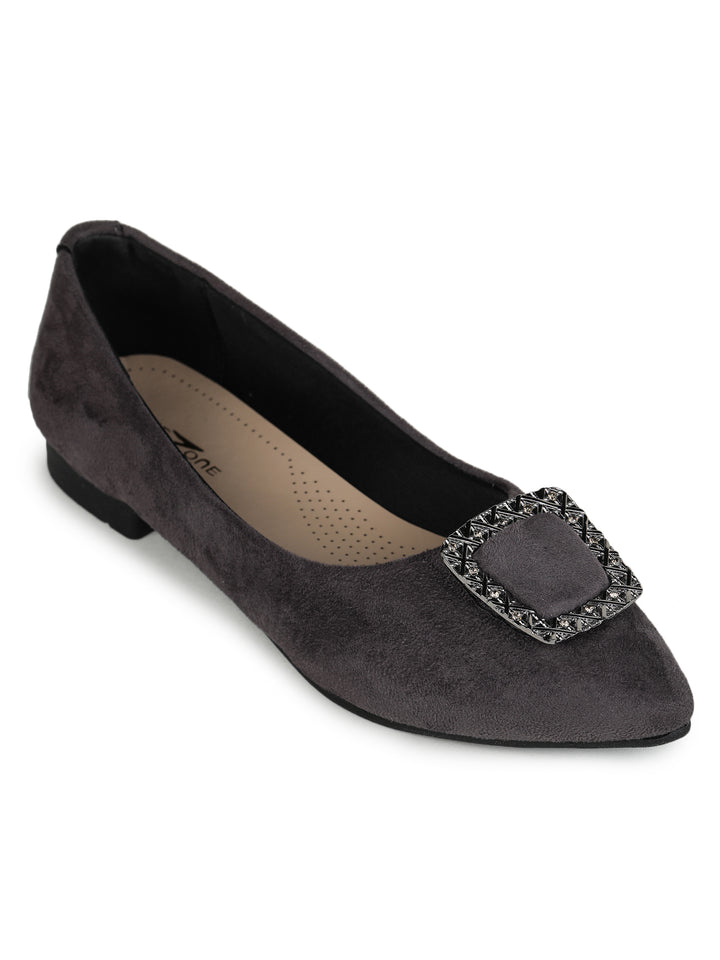 Shezone Grey Women Flats